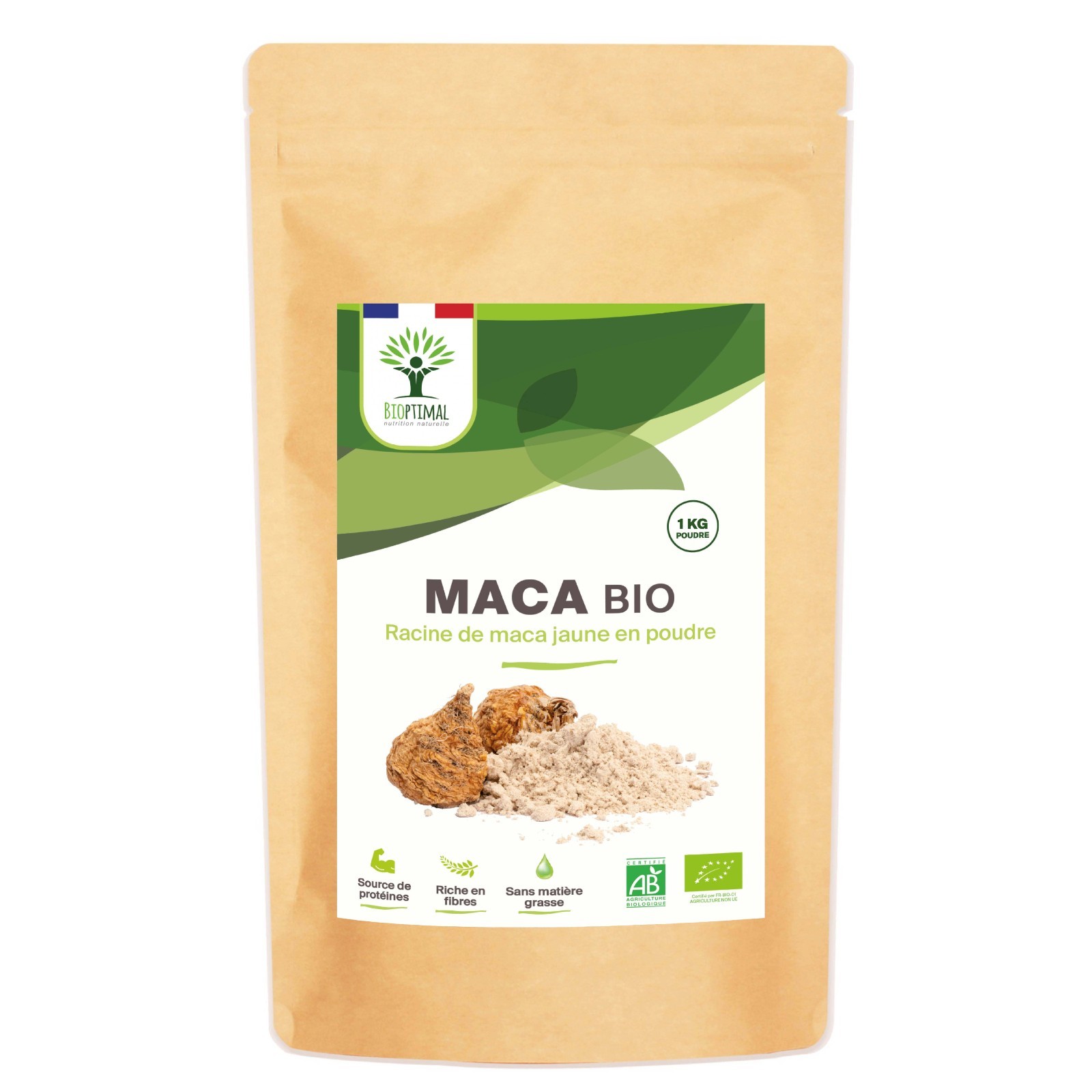 Maca Bio en poudre - Conditionne en France - Vegan - 1 KG